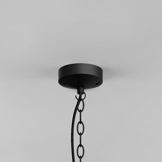 Black ceiling rose with chain and cable