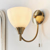 Alton Single Arm Wall Light in Antique Brass & Opal Glass