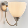 Alton Single Arm Wall Light in Satin Chrome & Opal Glass