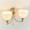 Alton Twin Arm Wall Light in Antique Brass & Opal Glass
