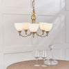 Alton 5lt Pendant in Antique Brass & Opal Glass