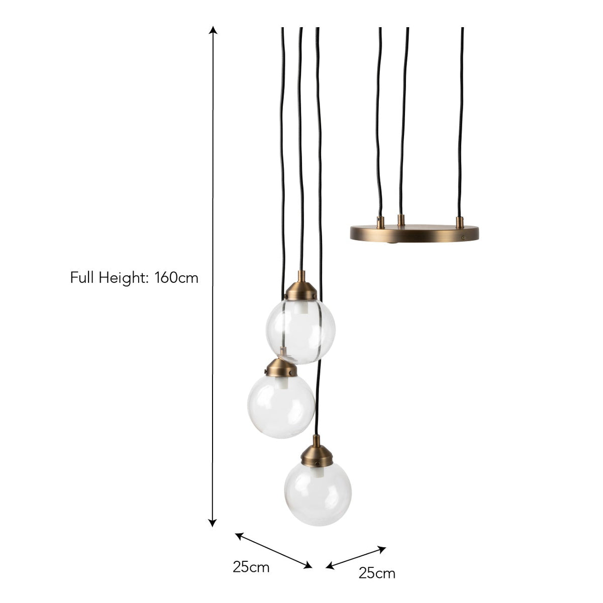 Everleigh Cluster Pendant Light in Antique Brass