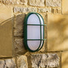 Harbour Bulkhead E27 Oval IP44 Exterior in Thistle Green