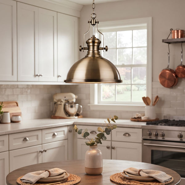 Albion Pendant Light in Antique Brass