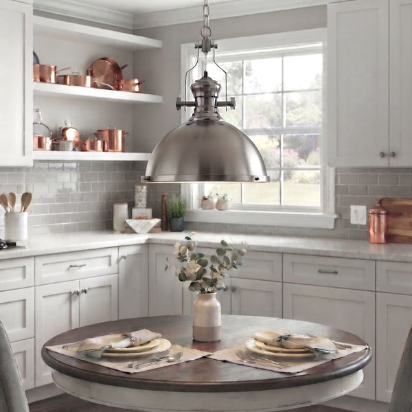 Albion Pendant Light in Brushed Steel