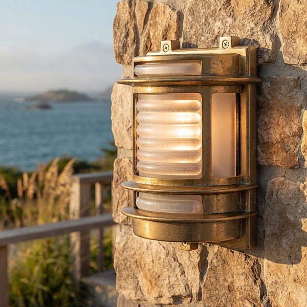 Nautic IP64 Solid Brass Outdoor Bulkhead Wall Light