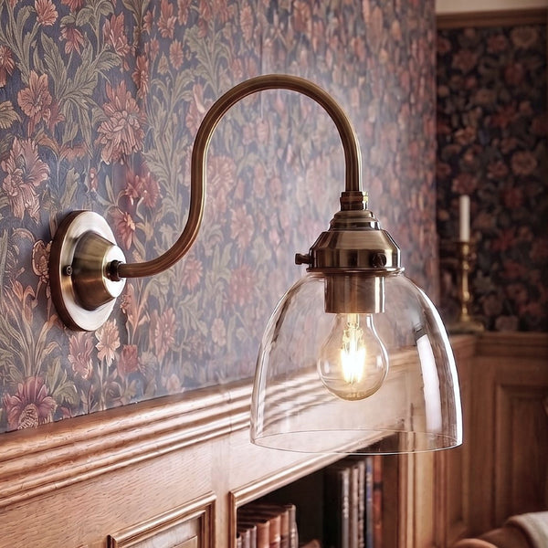 Victoria Wall Light in Antique Brass