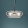 Priorat 500mm Pendant with Vaporized Black Transparent Glass