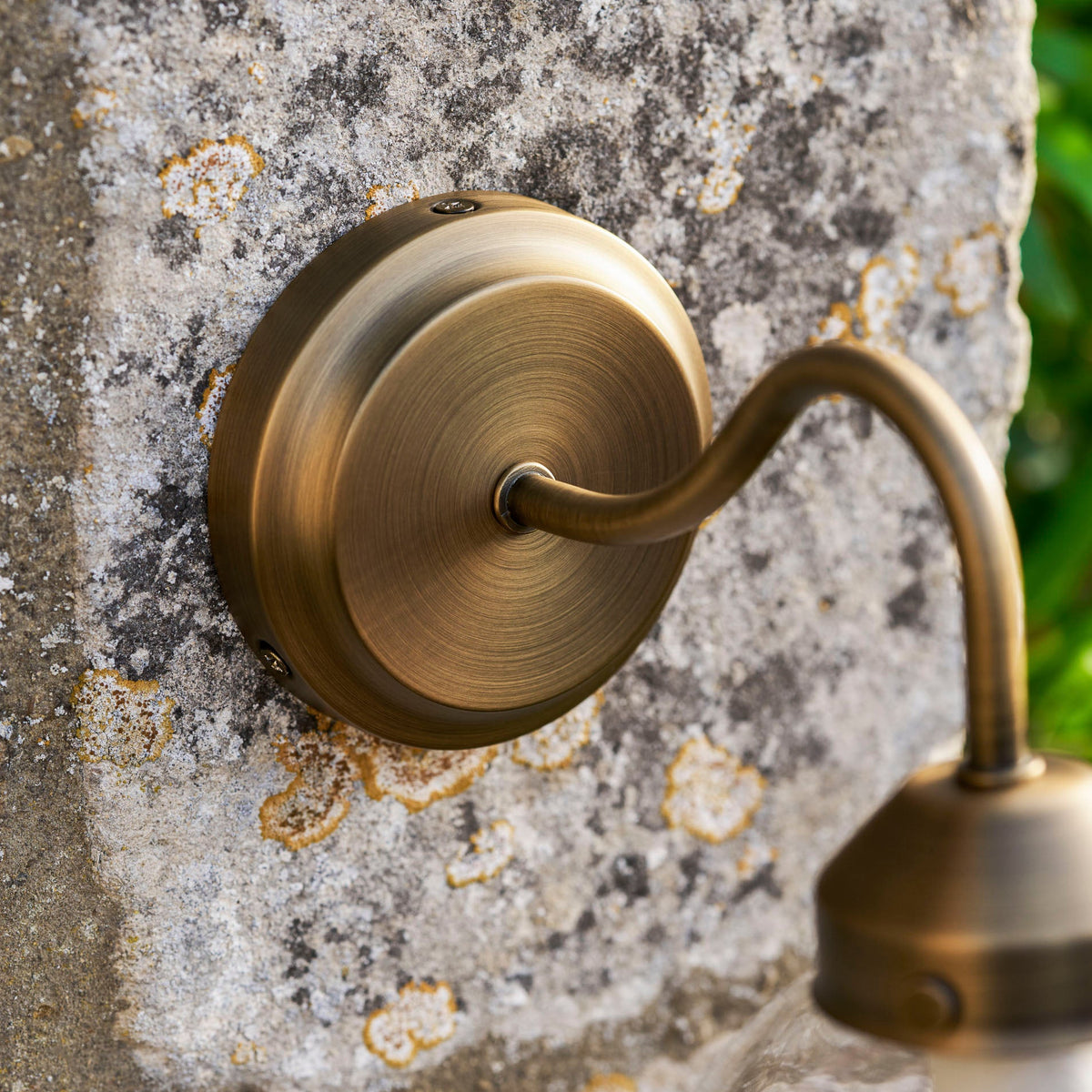 Everleigh Single Exterior Wall Light in Antique Brass