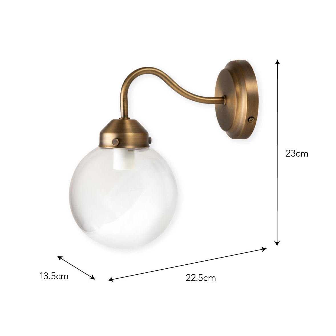 Everleigh Single Exterior Wall Light in Antique Brass