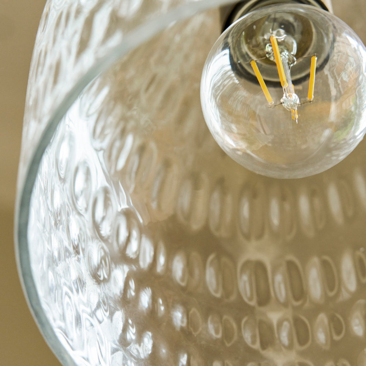 Dovecote Dimple Glass Pendant Light in Antique Bronze