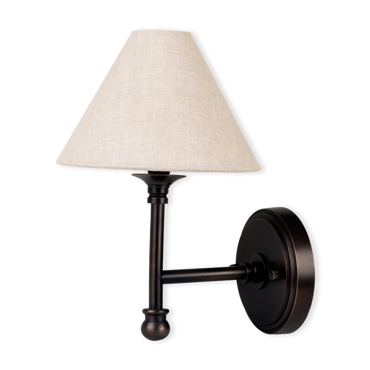Kelmscot Single Antique Bronze Light with Linen Shades
