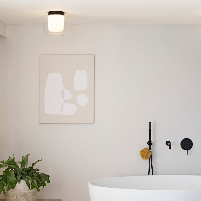 Aquina 240mm IP44 Ceiling Light in Matt Black