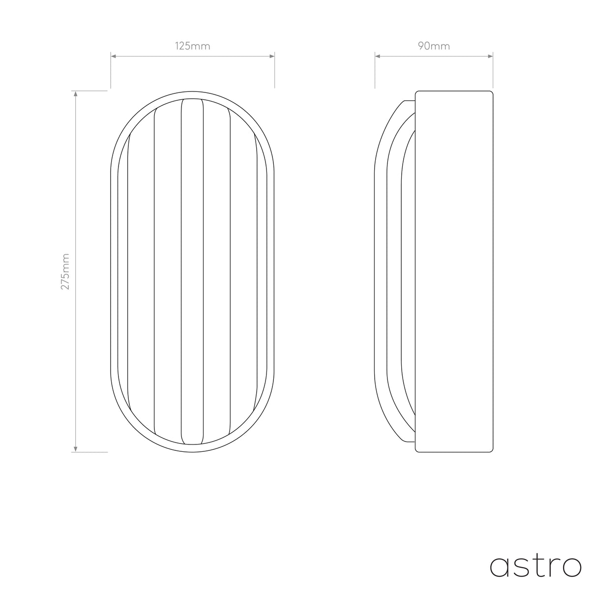 Montreal Oval IP44 Exterior Wall Light in Brushed Stainless Steel