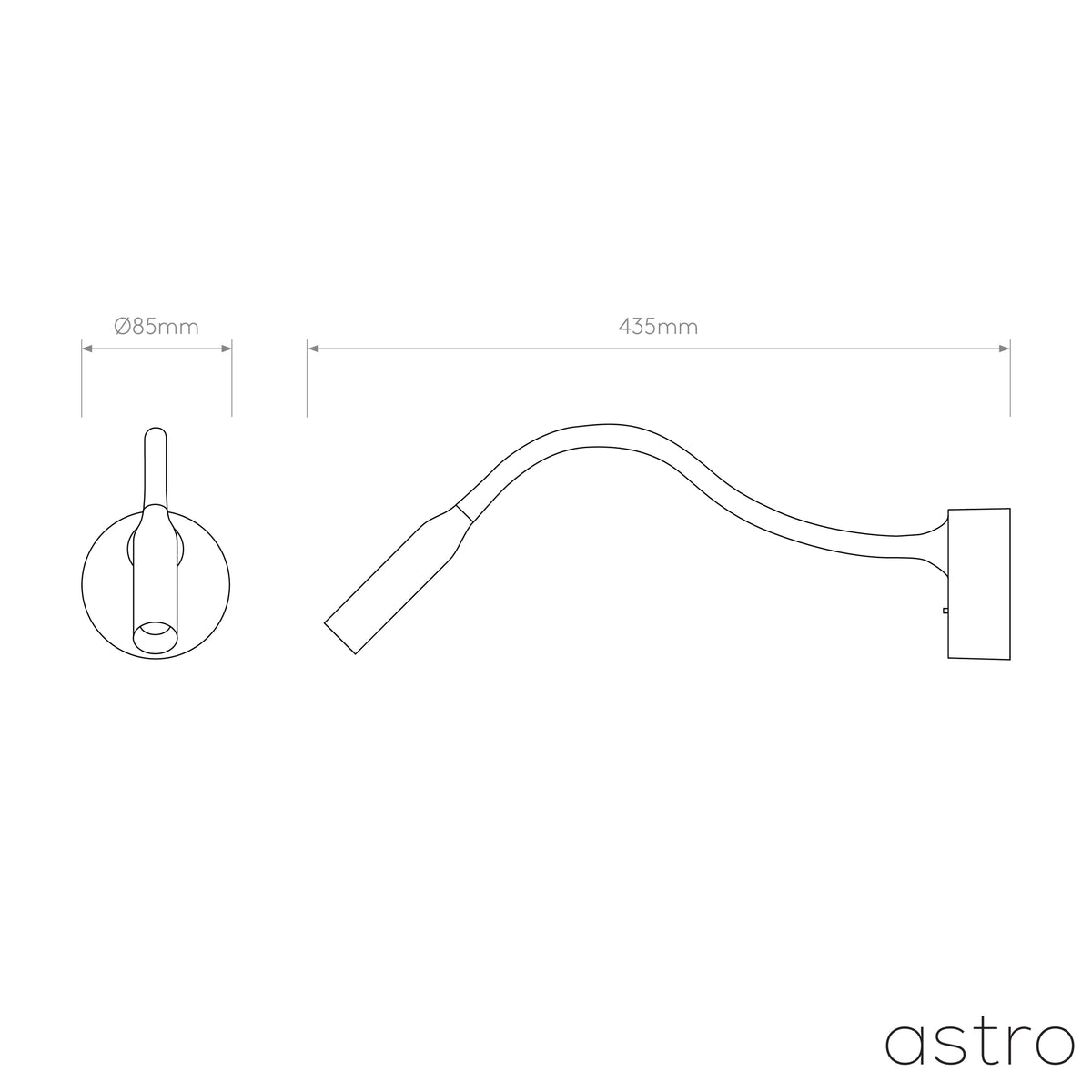 Lucca Surface Switched LED Reading Light in Bronze