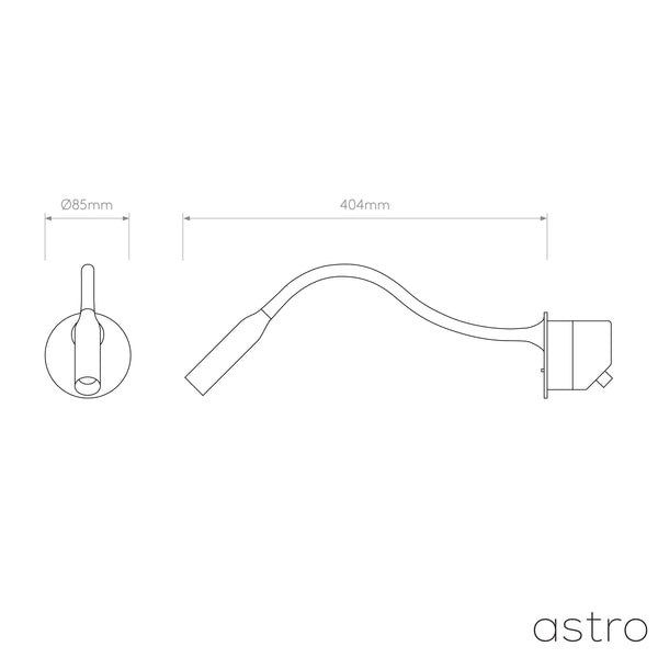 Lucca Recessed Switched LED Reading Light in Matt Gold