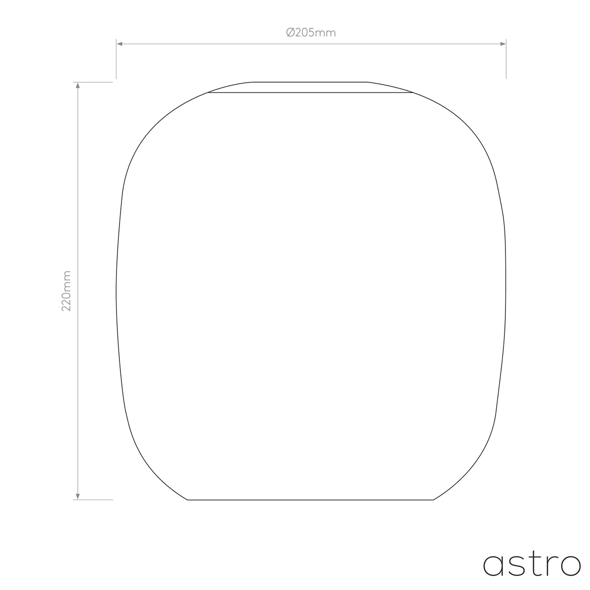 Curve Glass 220 Shade in Clear Glass