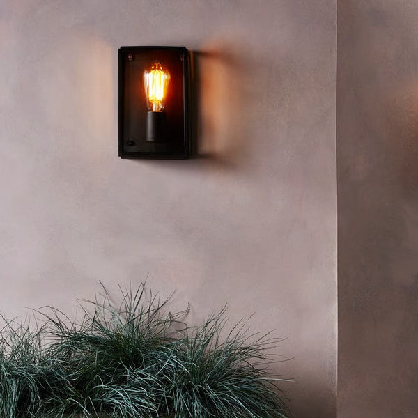 Homefield 130 Exterior IP44 Wall Light in Textured Black