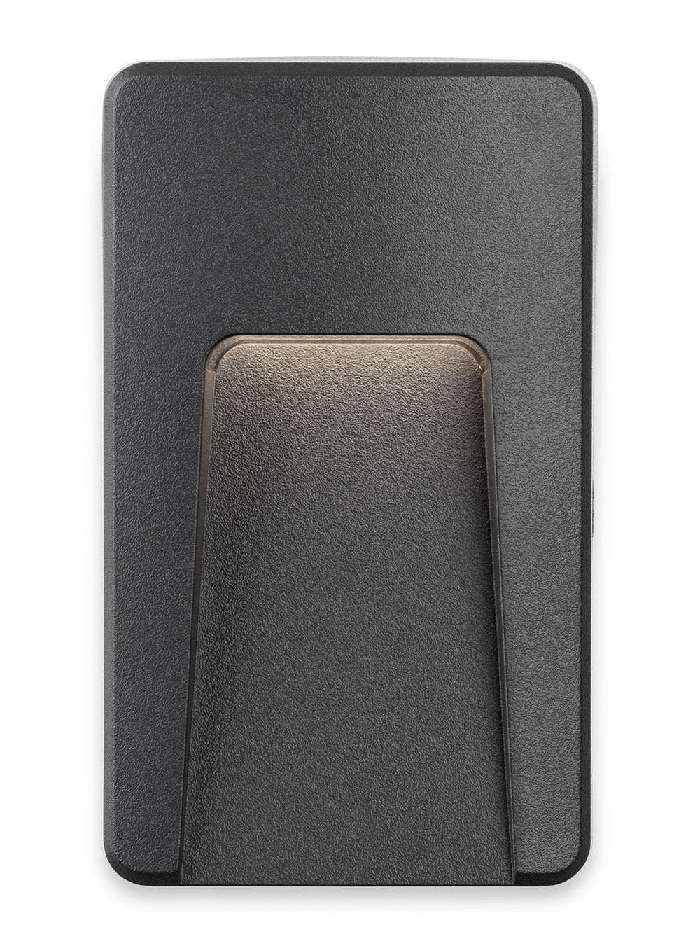 Dark grey rectangular wall light with a recessed illuminated section
