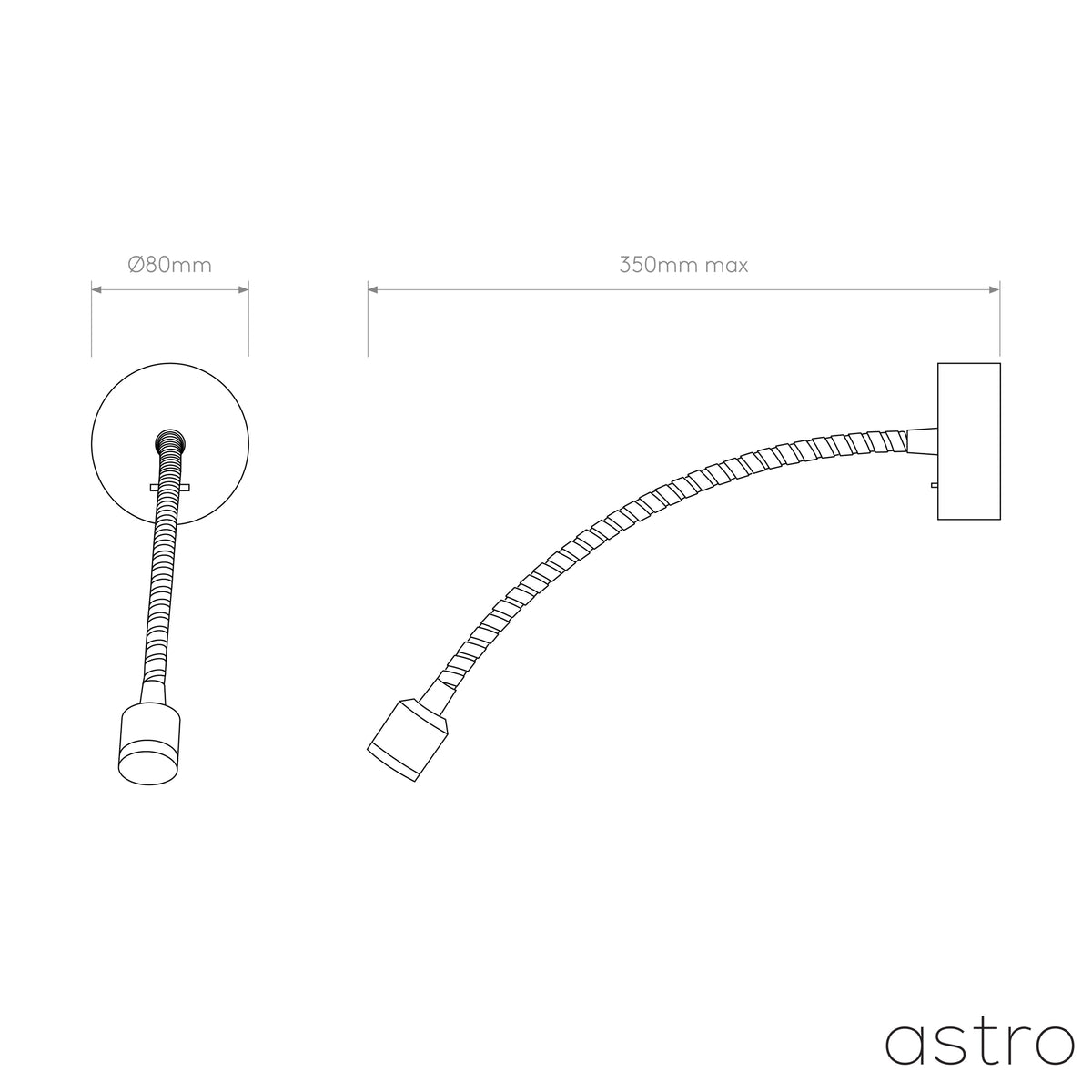 Fosso Switched LED Reading Wall Light in Matt Nickel