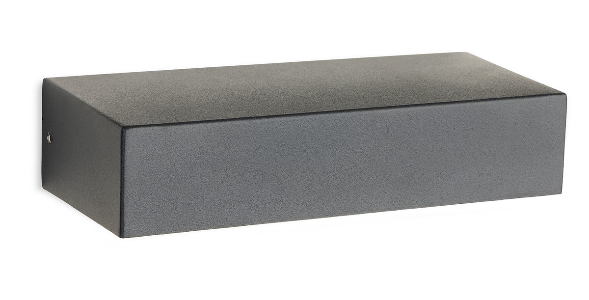 Rectangular dark grey outdoor wall light