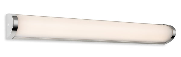 Chrome and frosted glass vanity light fixture