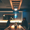 Royale Single Drop LED Pendant in Chrome with Blue Decorative Glass