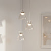 Royale Triple Drop LED Cluster Pendant in Chrome with Clear Decorative Glass