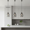 Soho Single Drop Pendant in Matt Black with Smoked Decorative Glass Shade