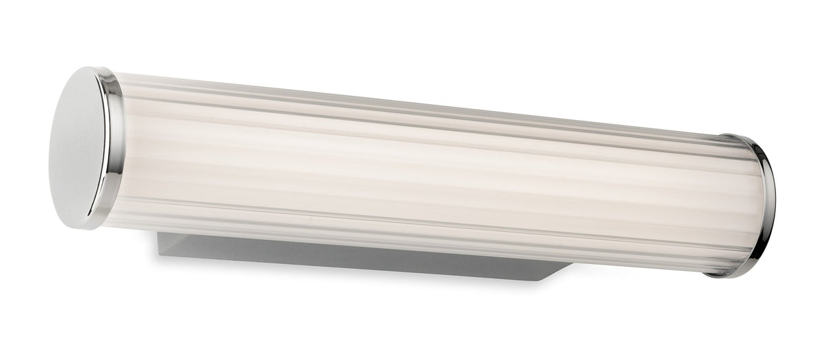 Chrome and ribbed glass wall light
