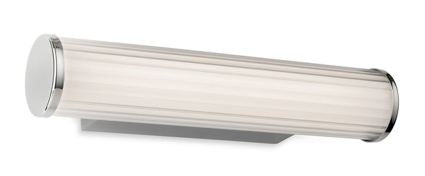 Chrome and ribbed glass wall light
