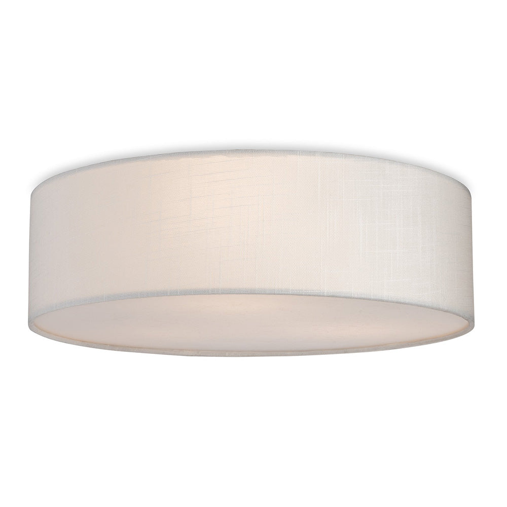 White fabric drum ceiling light fixture