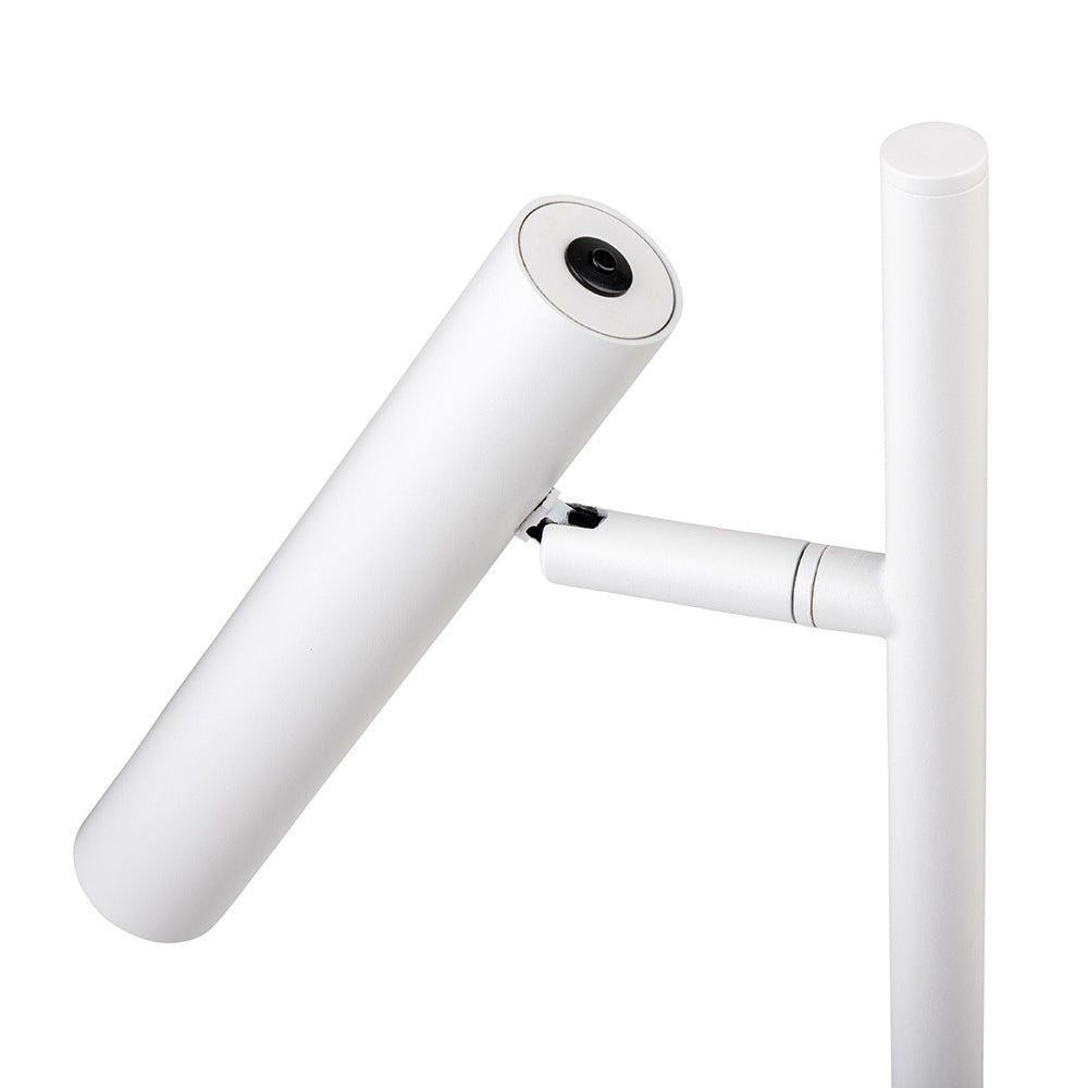 White cylindrical spotlight on a white pole