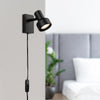 Evara Plug In Switched Wall Light in Black