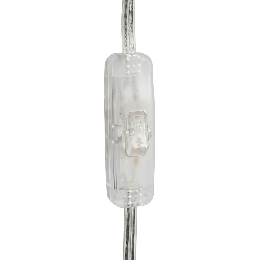 Clear inline cord switch with a rocker button