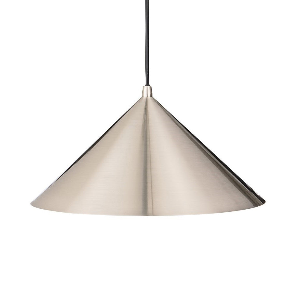 Brushed metal conical pendant light shade