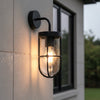 Bowen IP65 Exterior Wall Light in Black with Clear Glass