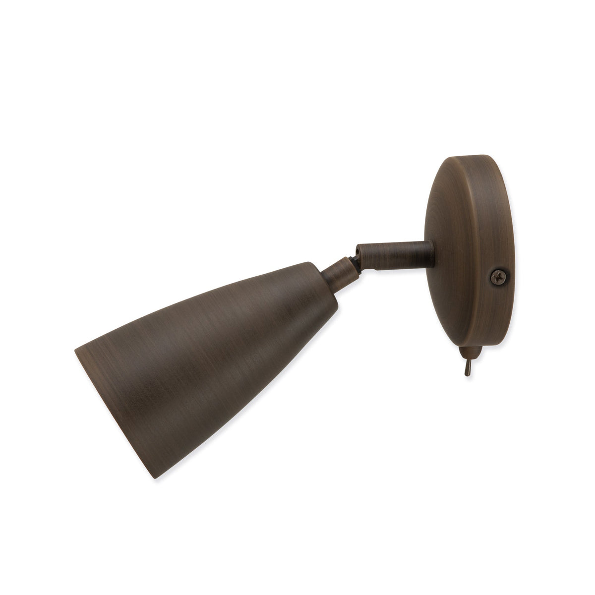 Garden Trading Alkerton switched wall spotlight in antique bronze on a white background