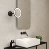 Mascali Round IP44 LED Adjustable Magnifying Mirror in Matt Black