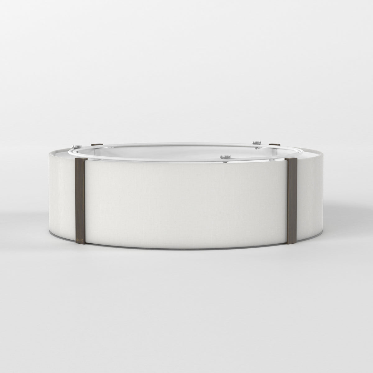 Elba Round 450 Shade in White with Bronze Detailing