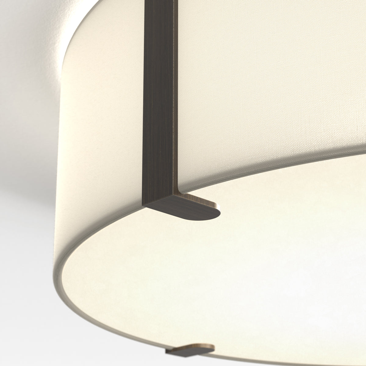 Elba Round 450 Shade in White with Bronze Detailing