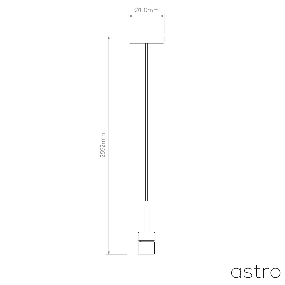 E27 Ceiling Pendant Suspension Kit In Bronze