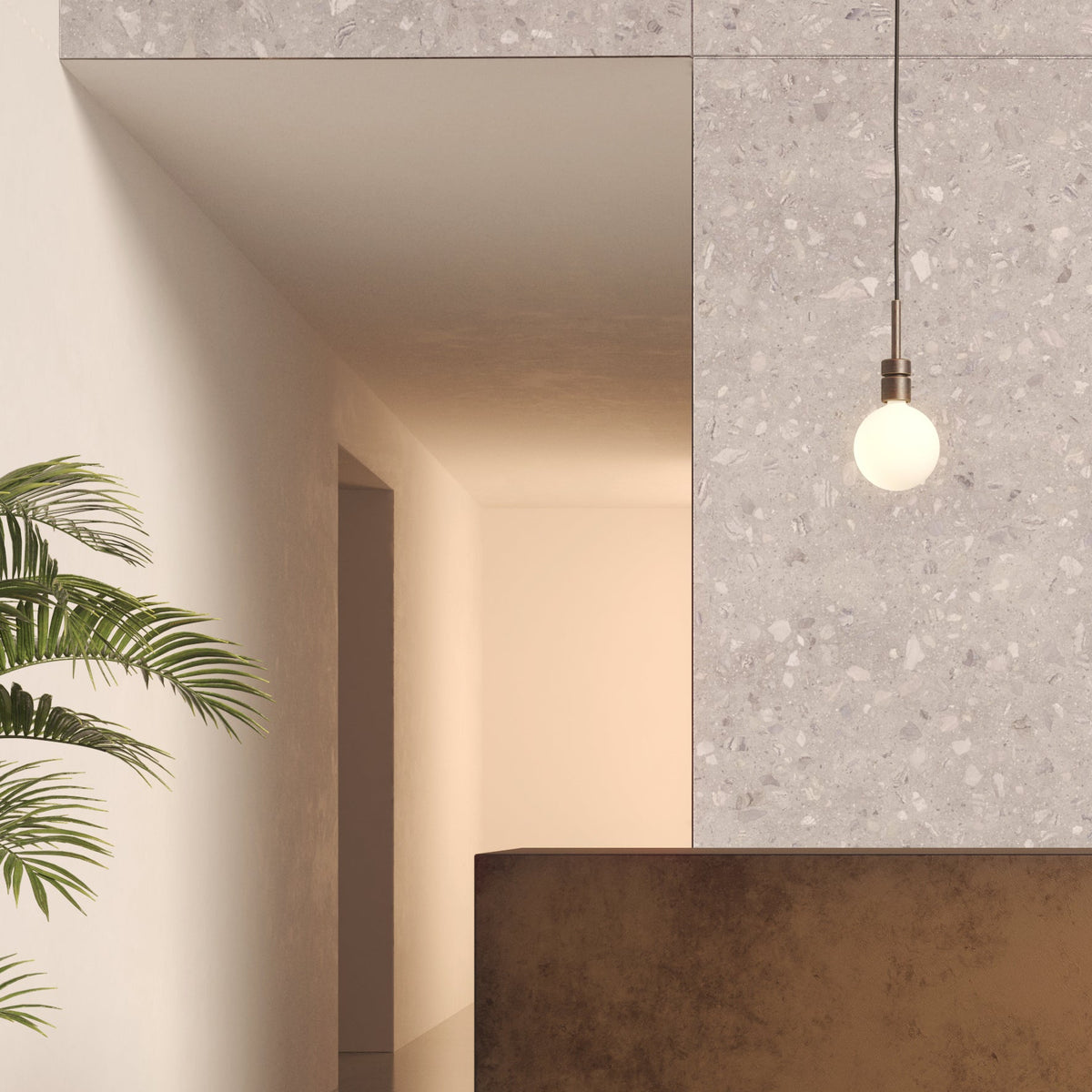 E27 Ceiling Pendant Suspension Kit In Bronze