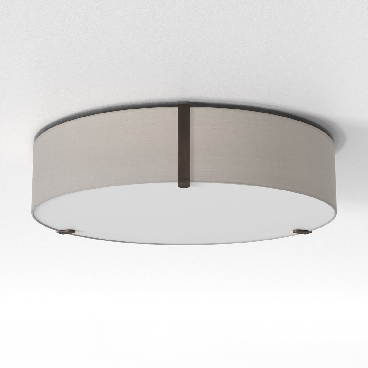 Astro ceiling light with a light fabric shade and dark bronze accents