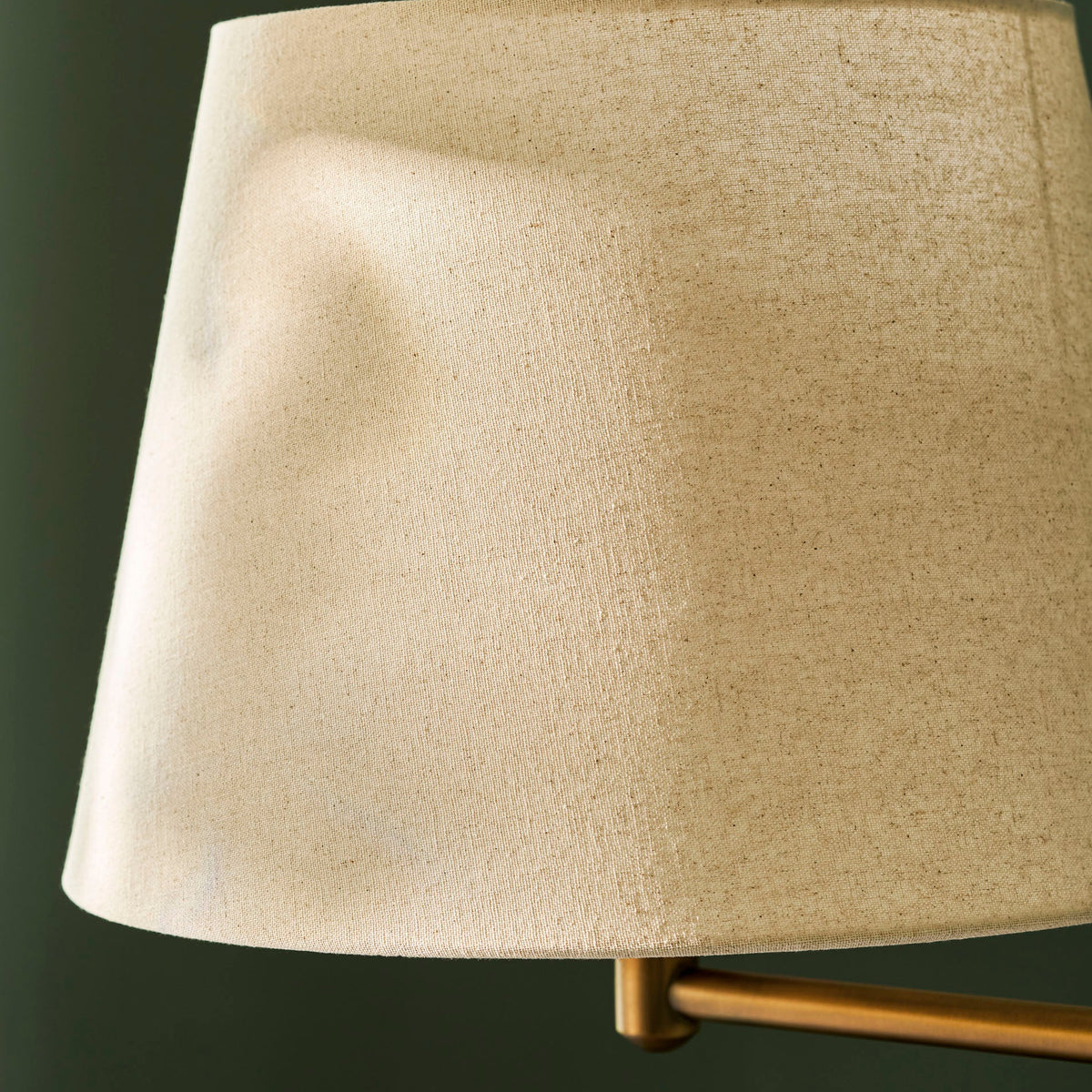 Peartree Antique Bronze Floor Lamp with Natural Shade
