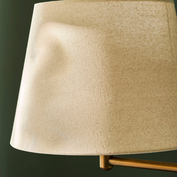 Peartree Antique Bronze Floor Lamp with Natural Shade