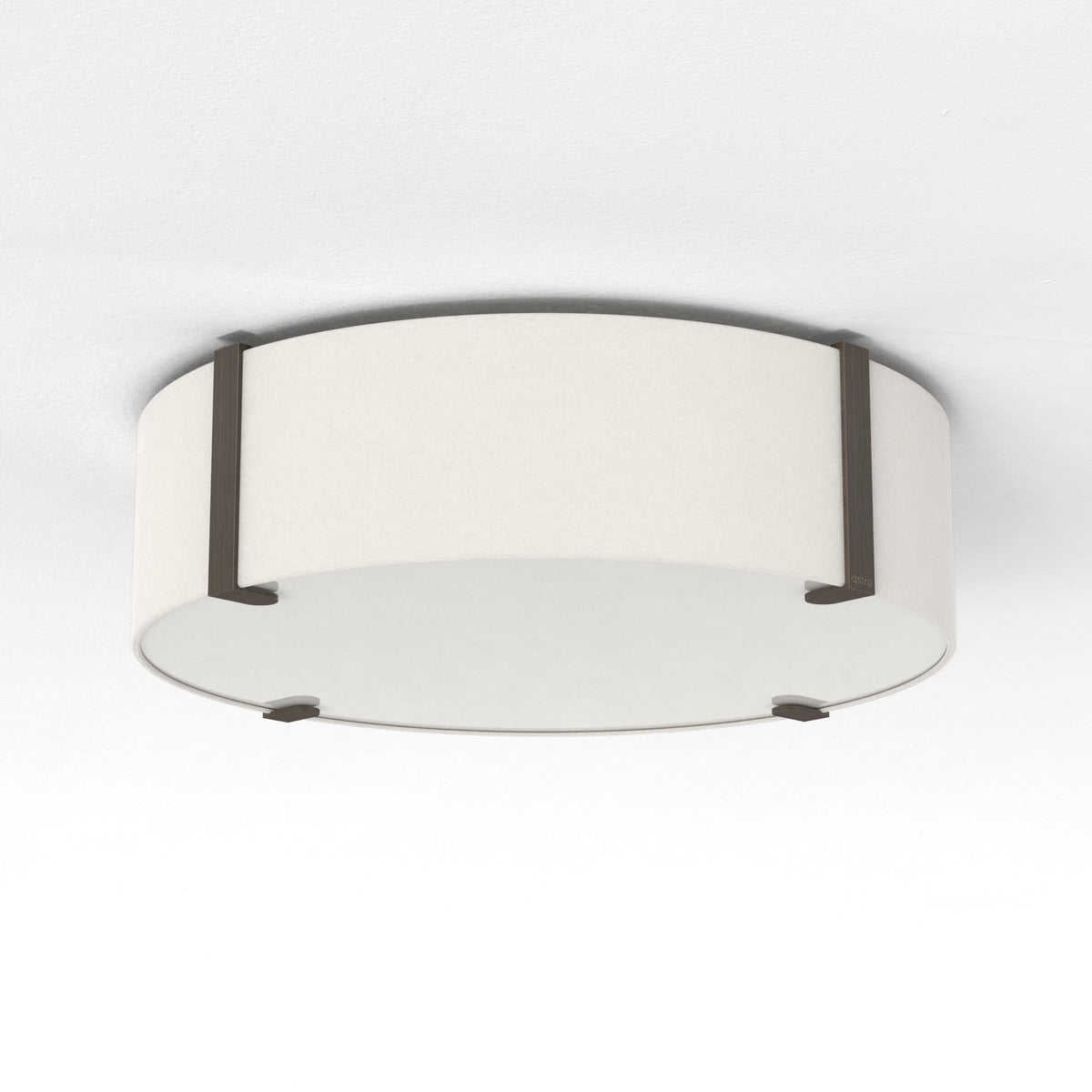Elba Round 450 Shade in White with Bronze Detailing