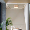 Salina 400 Ceiling Light in Putty Fabric with Metal Bronze Detail