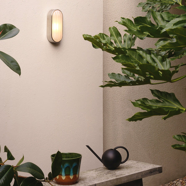 Montreal Oval IP44 Exterior Wall Light in Brushed Stainless Steel