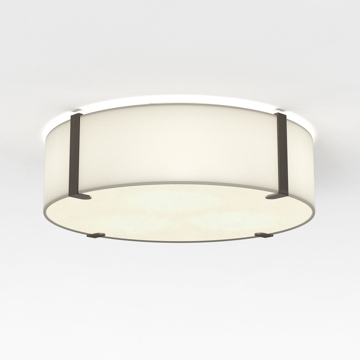 Elba Round 450 Shade in White with Bronze Detailing